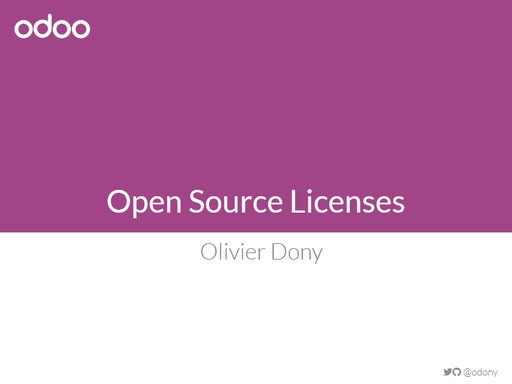 Odoo Open Source Licenses