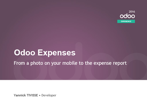Odoo Expenses: From a photo on your mobile to the expense report